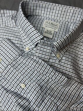 Traditional Fit Cotton Button Down Relaxed Preppy Oxford Shirt Plaid 16.5/33